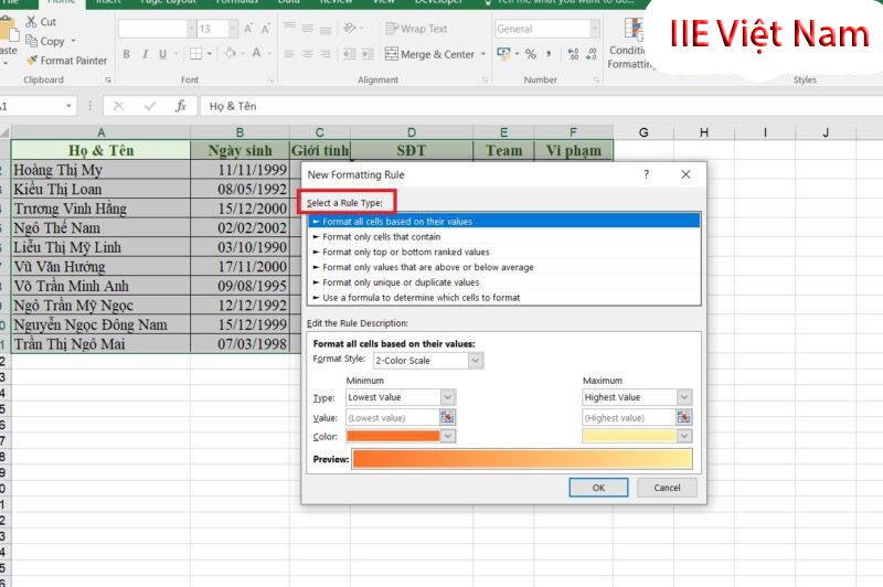 Tô Màu Dòng Có Điều Kiện Trong Excel Bằng Các Cách Cực Dễ