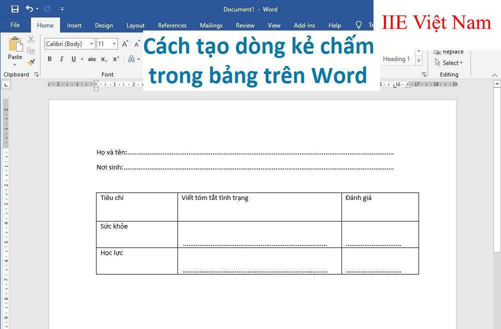 Cách tạo dòng kẻ chấm trong bảng Word 2010 ai cũng làm được