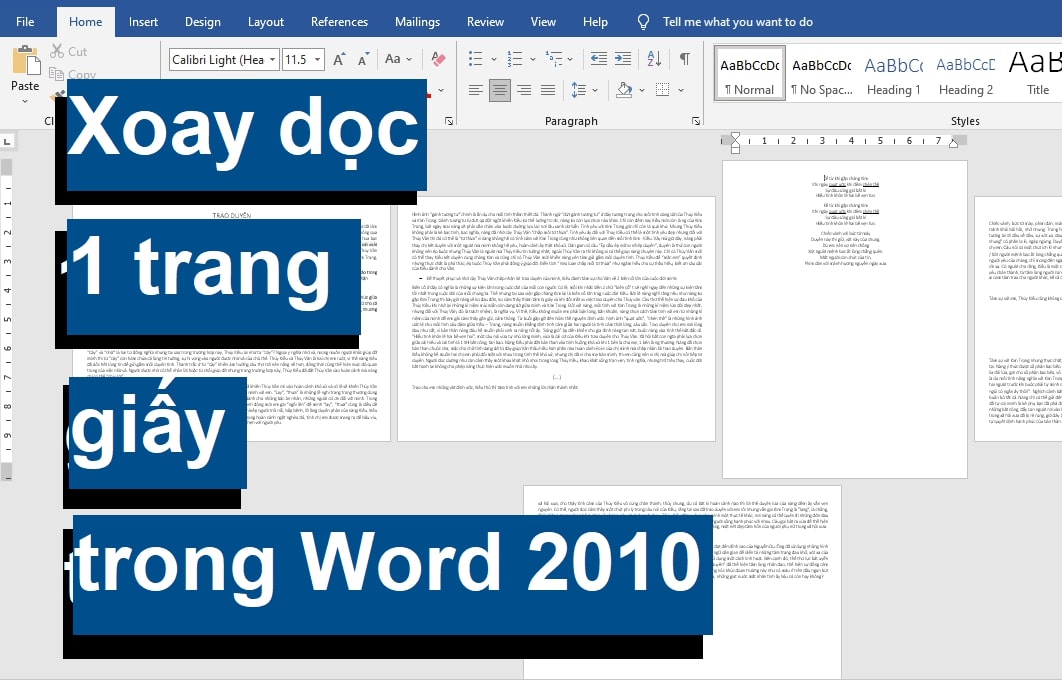 Cách xoay dọc 1 trang giấy trong Word 2010 siêu đơn giản