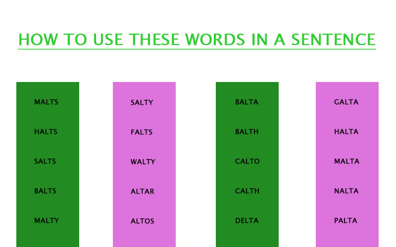 Five Letter Words With Alt In The Middle